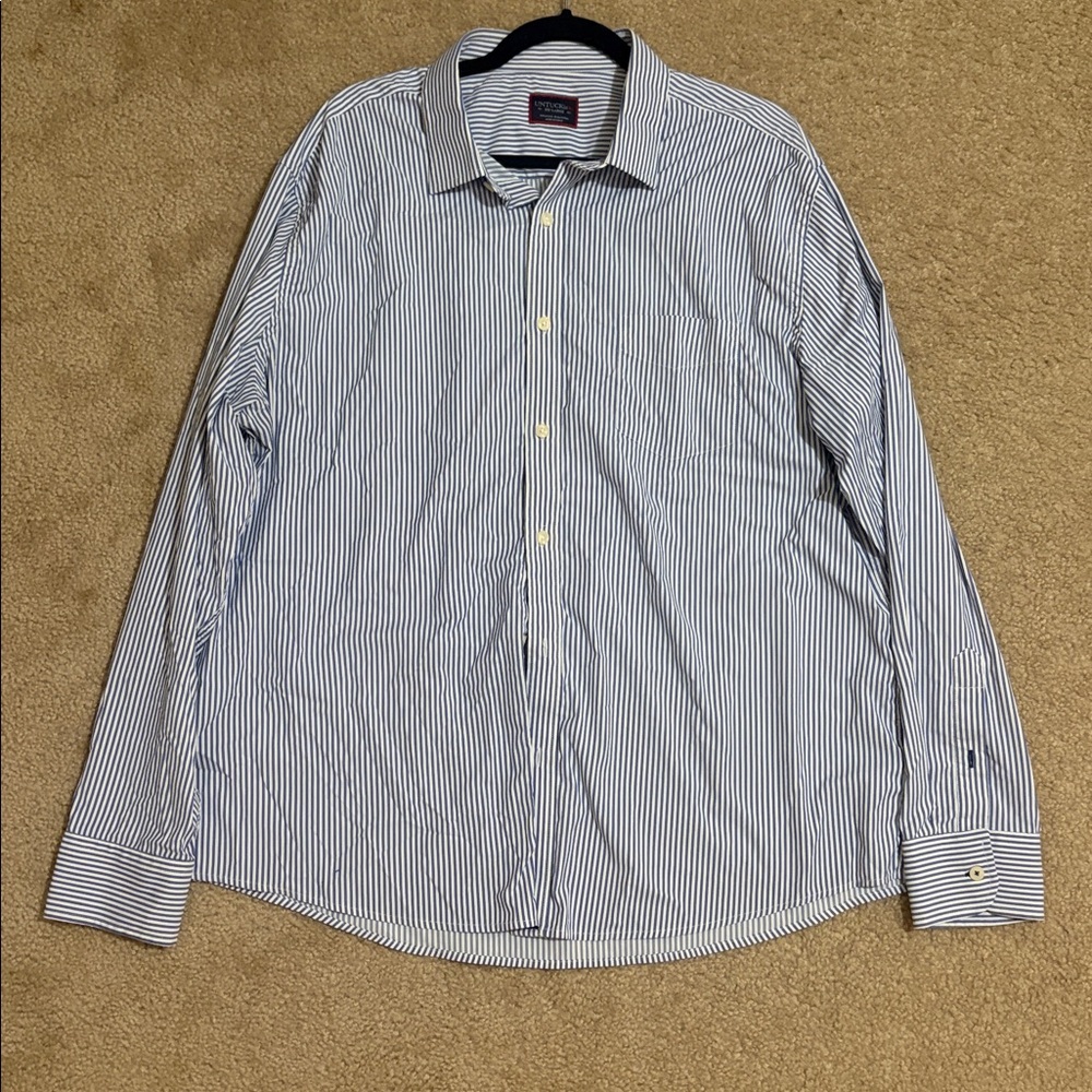 UNTUCKit Blue Stripe Long Sleeve Button Up Shirt  Mens Sz 2XL